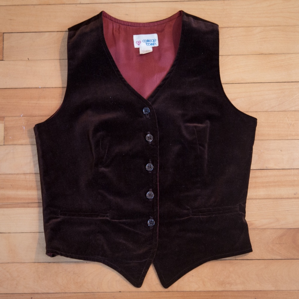 Vintage Brown Velvet Vest